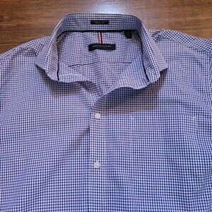 Men's Tommy Hilfiger Regular Fit Stretch Shirt Wrinkle Free Size Large 34 35